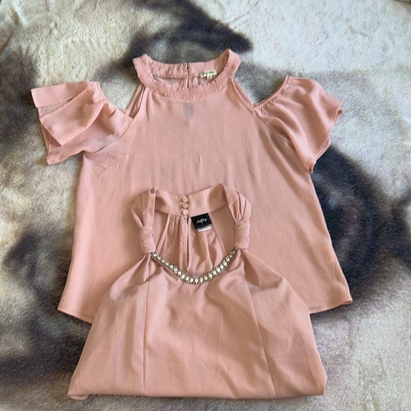 2 Peach Colored Dress Tops Size S - Picture 13 of 14